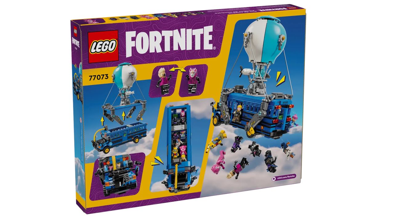 Lego Battle Bus on a plain background