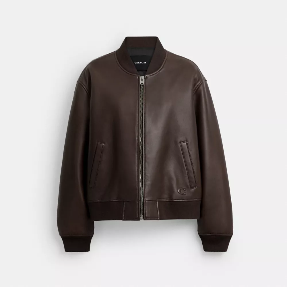 Maple Leather Bomber