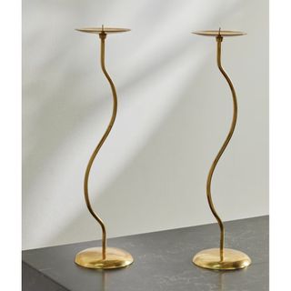 FOURTH STREETDancing Duo set of two brass candlesticks