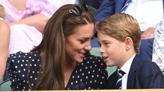 Catherine, Princess of Wales and Prince George attend the Men's Singles Final at All England Lawn Tennis and Croquet Club on July 10, 2022