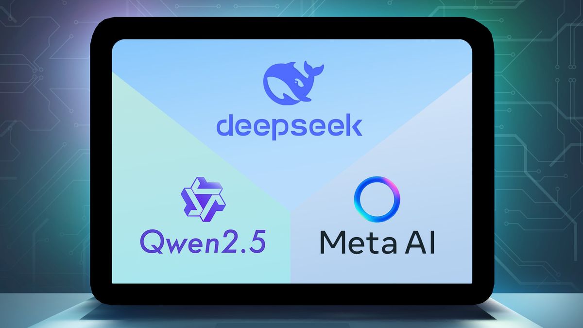 Logos of DeepSeek Qwen 2.5 MetaAI