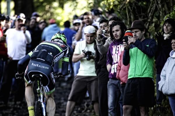 Alex Grant grunts up a steep section