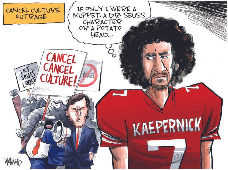 Editorial Cartoon U.S. kaepernick dr seuss potato head gop cancel culture&amp;amp;nbsp;