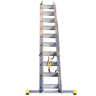 Bps Trade Master Pro - 3 Section Extension Ladder/ladders With Integral Stabiliser, Aluminium, Rubber