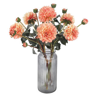 A bouquet of artificial dahlias
