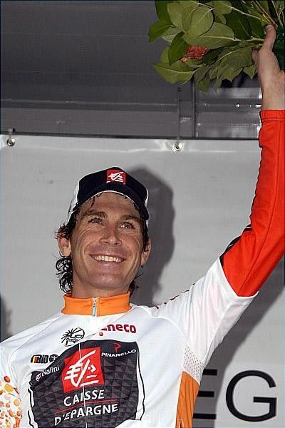 A smiling Gutierrez enjoys the lead.