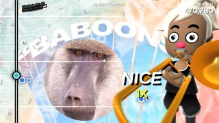 Trombone player and baboon