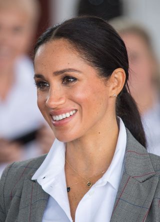 Meghan, Duchess of Sussex attends a naming and unveiling ceremony for the new Royal Flying Doctor Service aircraft at Dubbo Airport on October 17, 2018 in Dubbo, Australia