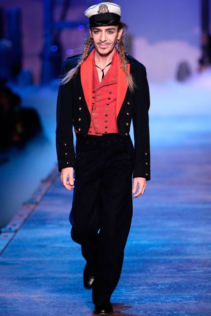 John Galliano on the catwalk