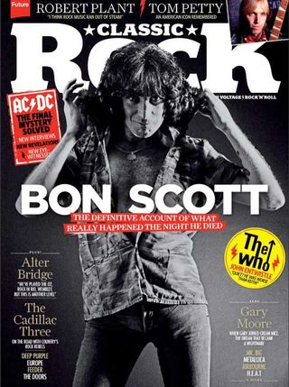 The cover of Classic Rock 243, with Bon Scott