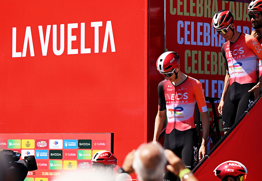 MONZON, SPAIN - AUGUST 30: Ben Turner of Great Britain and Team INEOS Grenadiers prior to the La Vuelta - 80th Tour of Spain 2025, Stage 8 a 163.5km stage from Monzon Templario to Zaragoza / #UCIWT / on August 30, 2025 in Monzon, Spain. (Photo by Dario Belingheri/Getty Images)