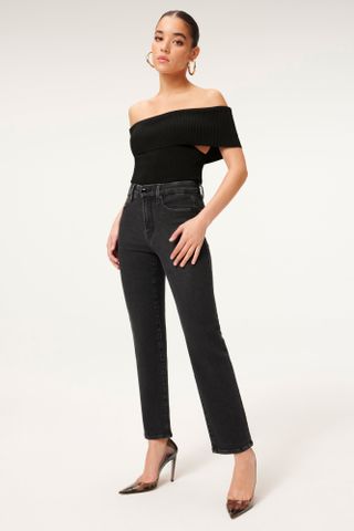 Good Legs Straight Jeans| Black184