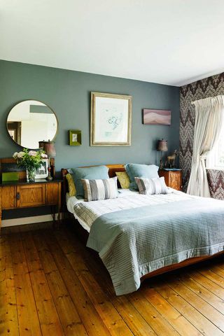 bedroom painted in duck egg neville home