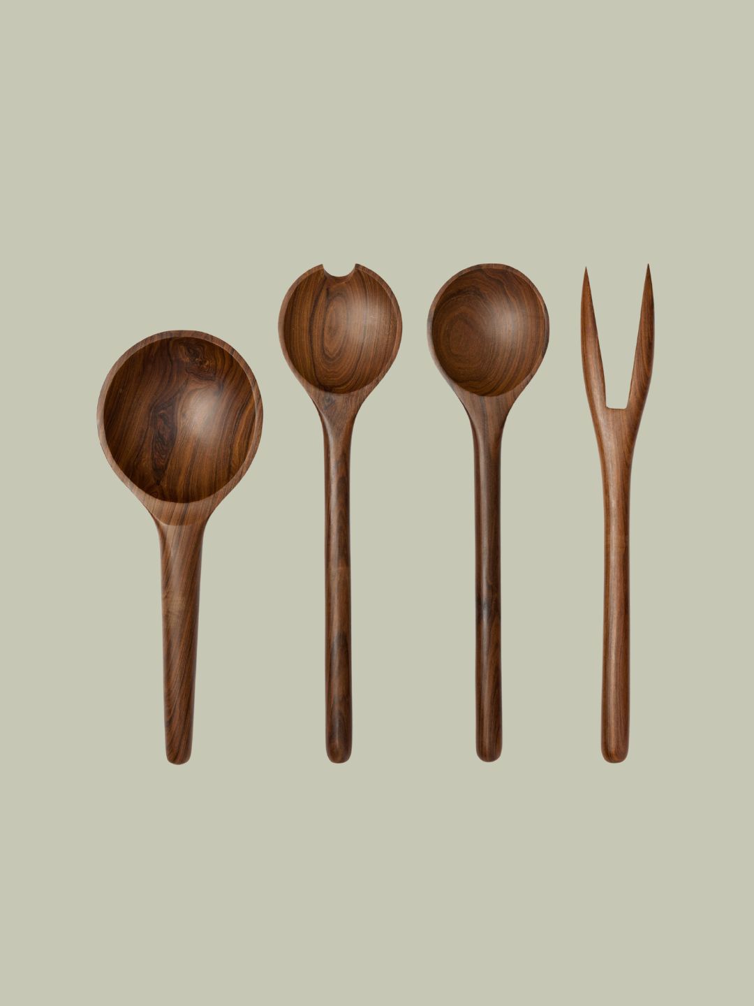 CasaLatina, Lara Wood Serving Utensils (set of 4 Pieces)