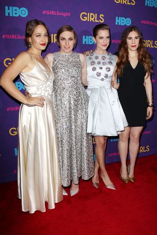 Jemima Kirke, Lena Dunham, Allison Williams And Zosia Mamet Pose For The Cameras At The Girls Season 3 Premiere