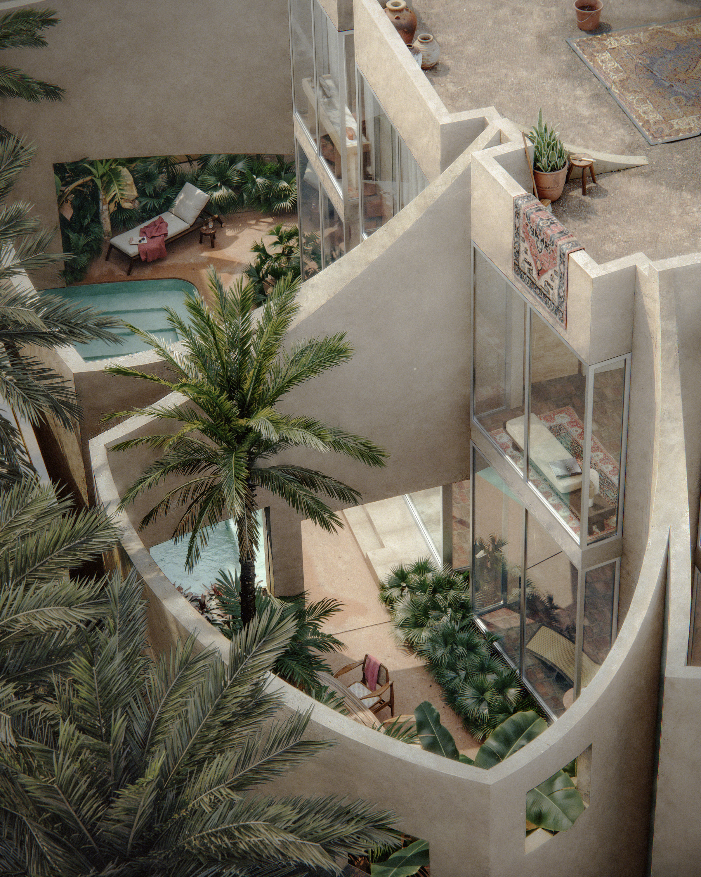 renders of House with Seven Gardens by Civil Architecture