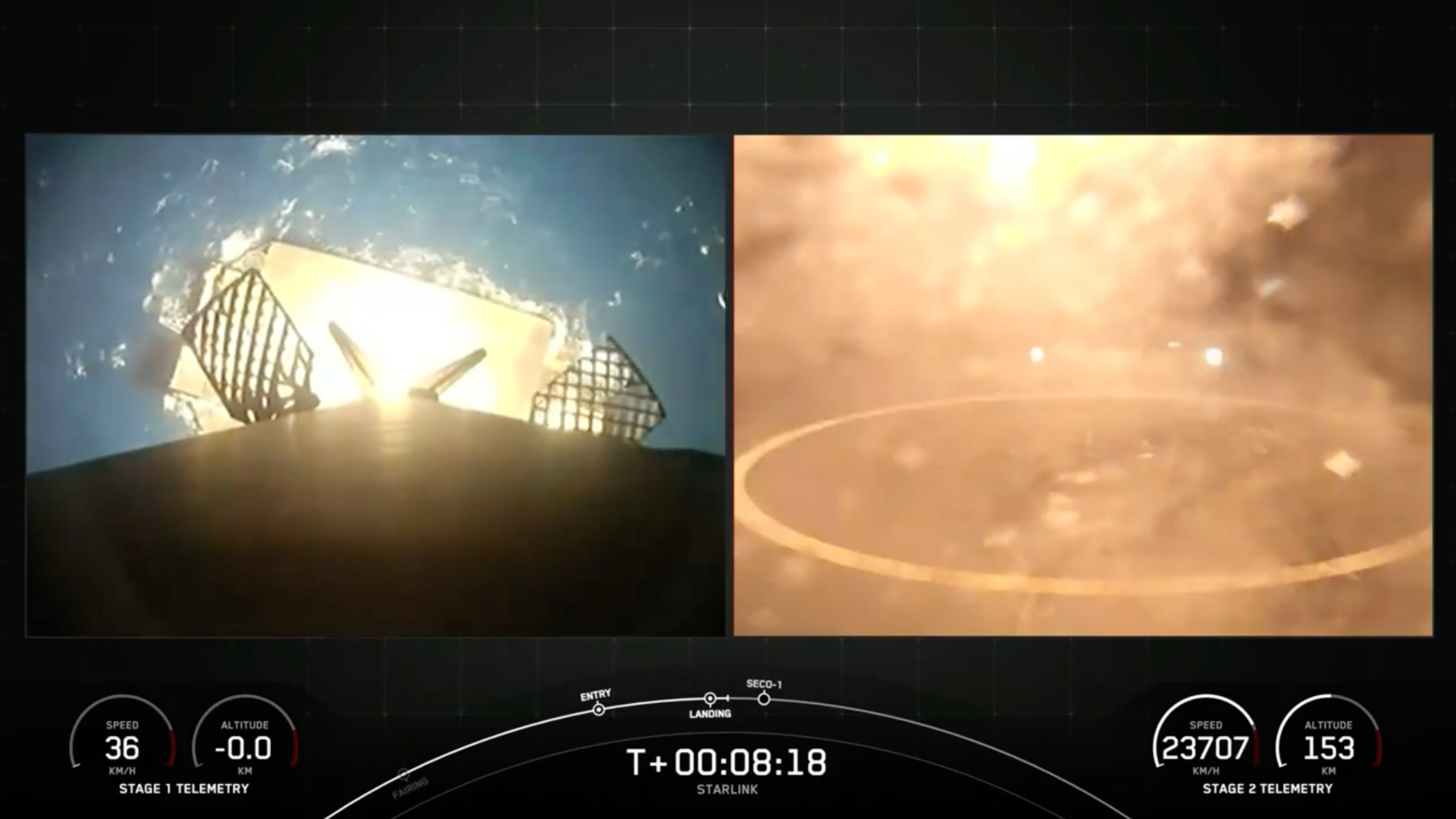 SpaceX lanza 23 satélites Starlink durante el despegue nocturno (fotos)