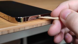 Toothpick in iPhone charging port