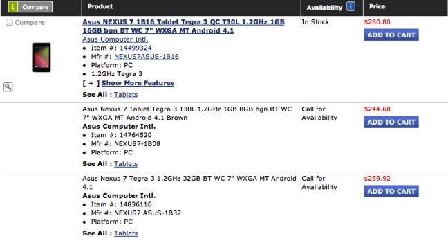 Google Nexus 7 32GB leak