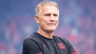 Phil Parkinson, Wrexham A.F.C. manager, is seen during the friendly match between Wisla Krakow and Wrexham A.F.C. in Krakow, Poland, on July 11, 2026