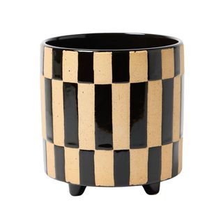 Oliver Bonas Noi Chequerboard Monochrome Ceramic Plant Pot Large