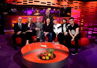 Stanley Tucci, Kim Cattrall, Harry Enfield, Paul Whitehouse and Years & Years on Graham Norton's sofa (Ian West/PA)