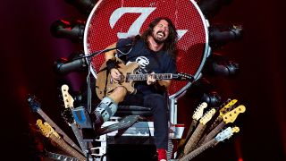 Dave Grohl sat on his infamous throne