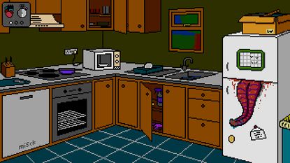 An obvious kitchen anomaly in You've Changed shows a creepy tongue sticking out of the fridge