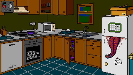 An obvious kitchen anomaly in You've Changed shows a creepy tongue sticking out of the fridge