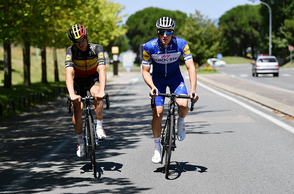 Tim Declercq and Yves Lampaert (Quick-Step Floors) training