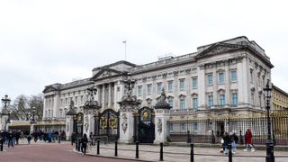 A general view of Buckingham Palace on February 20, 2022 in London, England.
