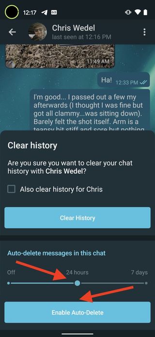 Enable Telegram Auto Delete Step 4