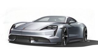 Porsche Taycan, exterior sketch, 2019