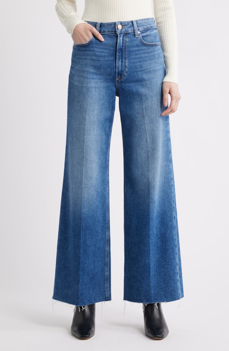 Anessa High Waist Raw Hem Wide Leg Jeans