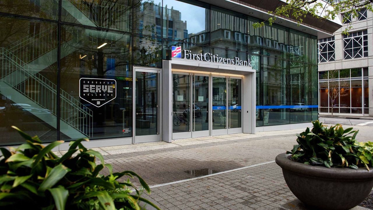 Exterior view of First Citizens Bank headquarters in Raleigh, North Carolina