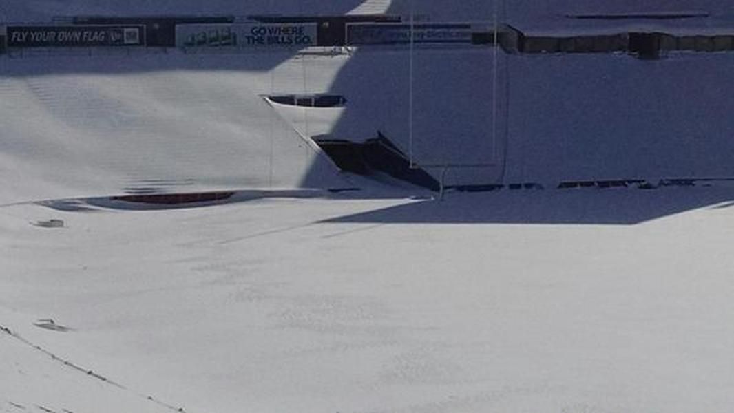 Buffalo Bills football stadium buried in snow