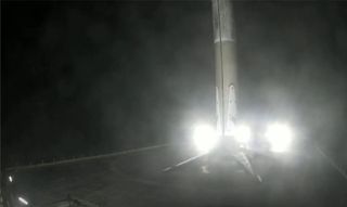 A SpaceX Falcon 9 rocket touches down on the drone ship "Of Course I Still Love You" after launching the U.S. Space Force's GPS III-SV04 navigation satellite to orbit, on Nov. 5, 2020.