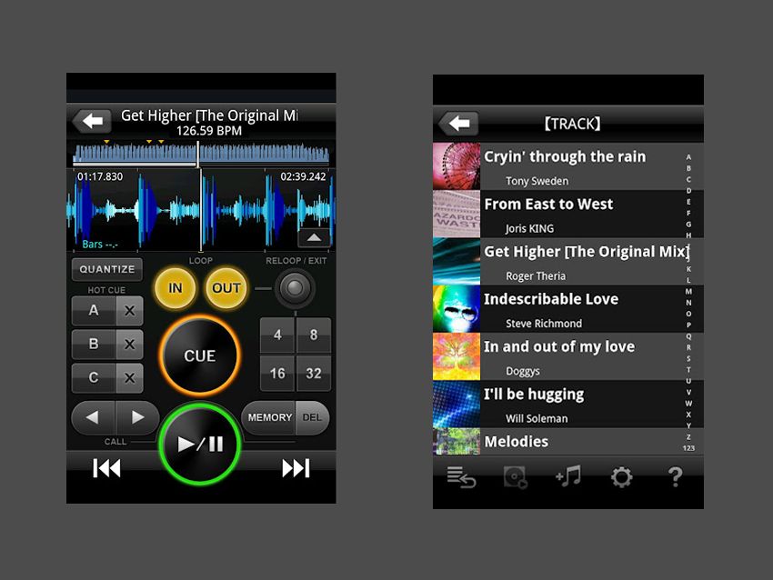 Set cue points, organise playlists...