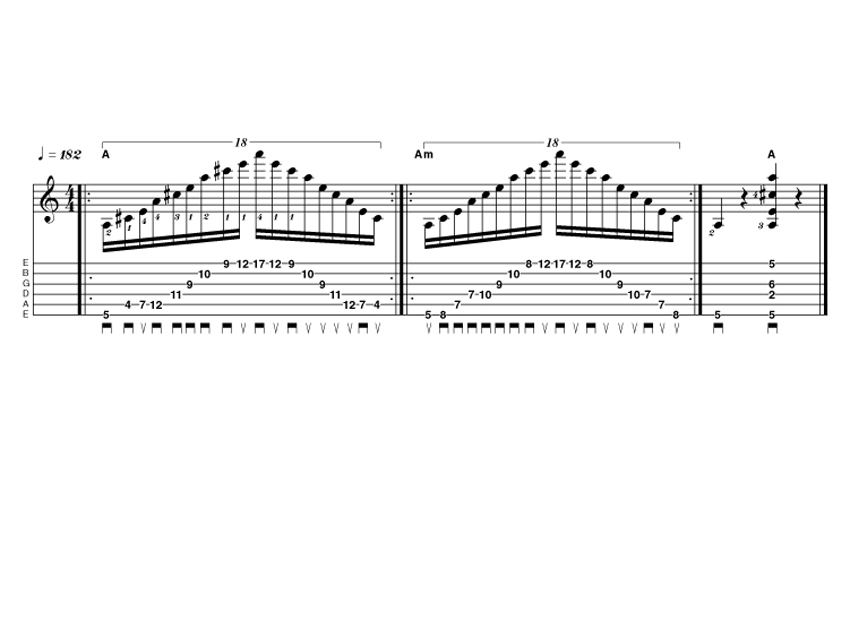 Advanced lick two: Fast arpeggio shredding