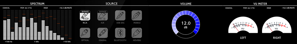 The HA-1's multiple display options.