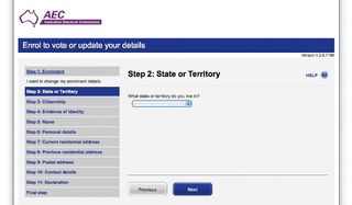 The Australian Electoral Commission hasn’t really understood context of use. This form is for people moving, but do you enter an old or new address?