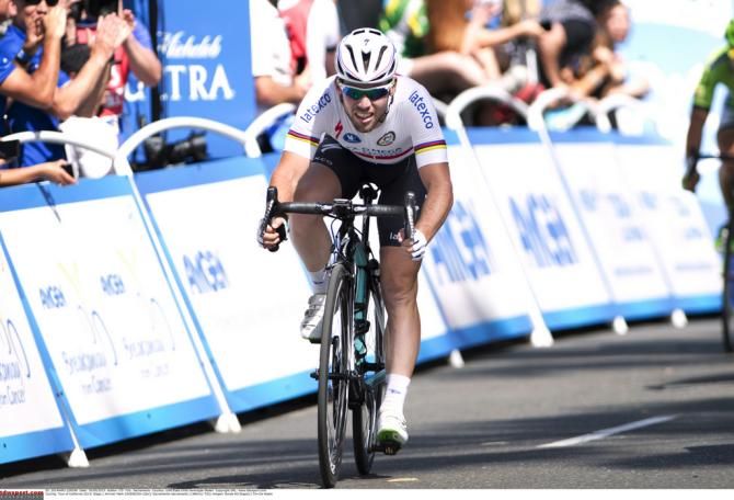 Mark Cavendish (Omega Pharma-Quick Step) won by a whisker