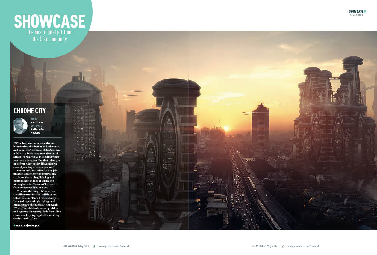 This month's showcase includes this gorgeous cityscape