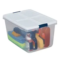 Project Source Medium 16.5-Gallons Stackable Tote with Latching Lid