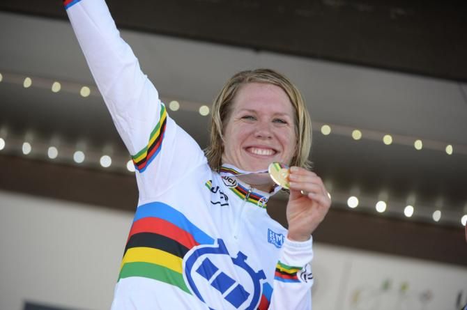 After a stellar season of time trial performances, Ellen Van Dijk (Netherlands) has won the time trial world championship in Italy.