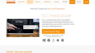 VLC Media Player website screenshot