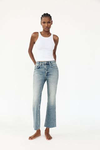 Trf Cropped Flare High-Waist Jeans