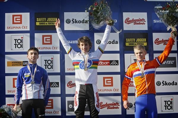 Tomas Paprstka (Czech Republic) salutes the crowd.