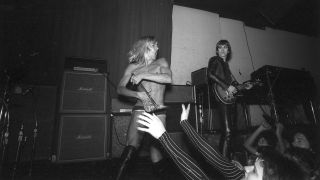 Punk rocker Iggy Pop performs onstage at the Whisky A Go Go in 1973 in Los Angeles, California.