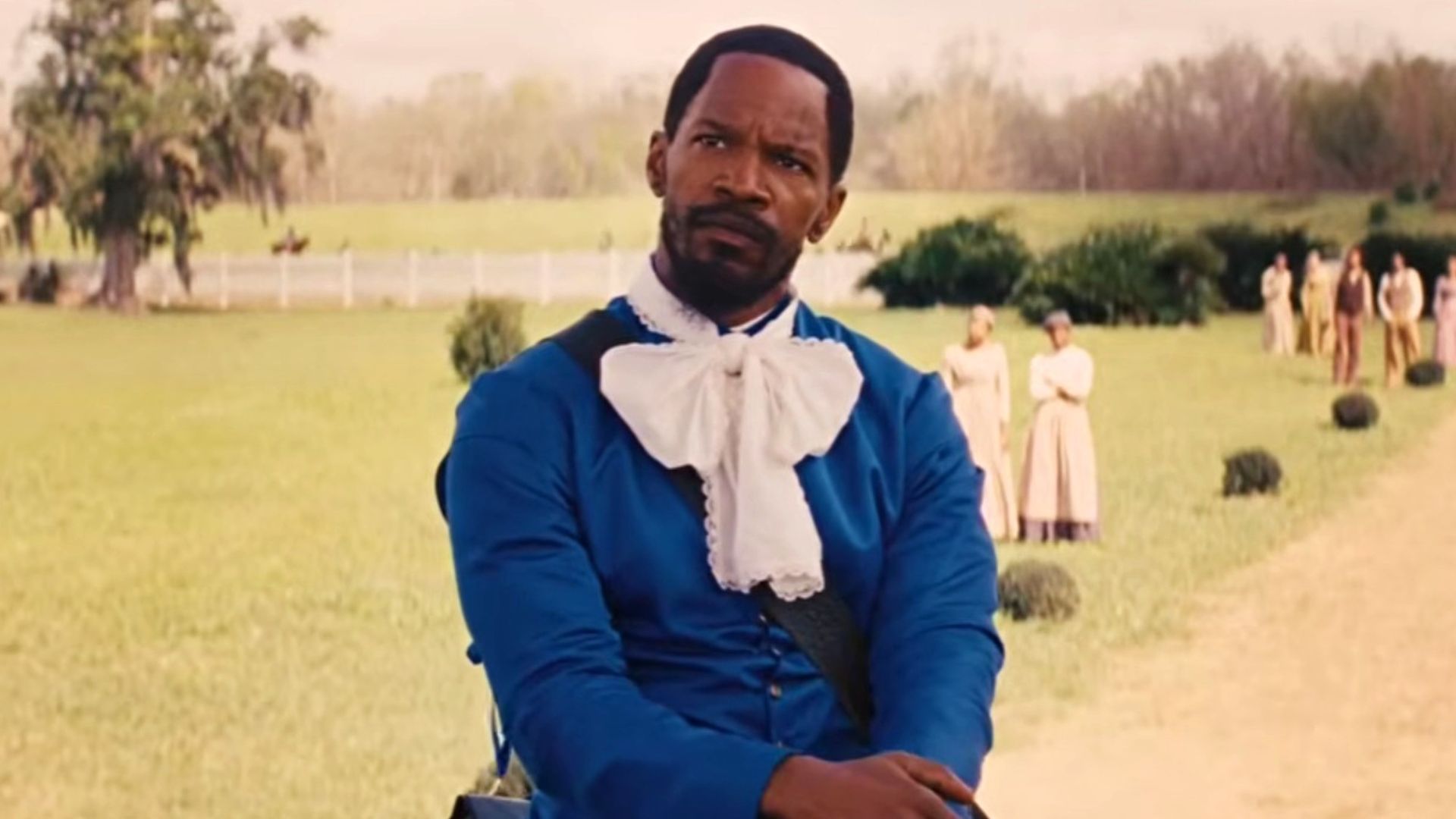An annoyed Jamie Foxx in Django Unchained